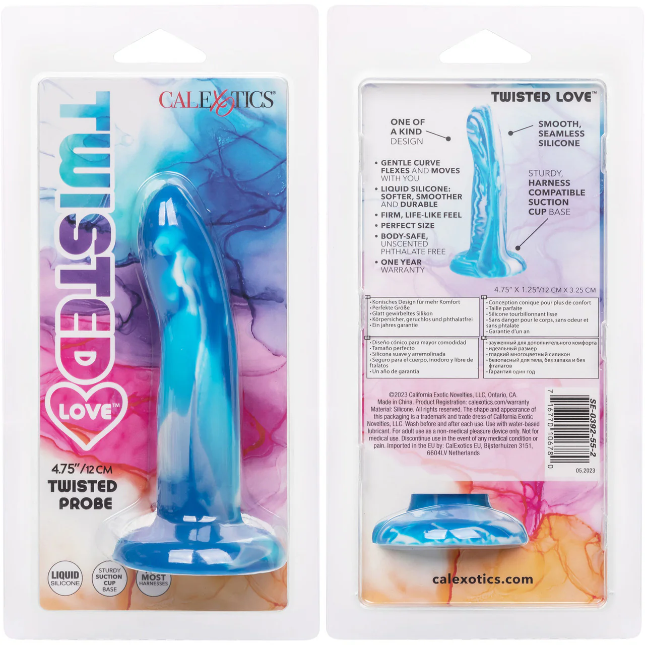 Twisted Love Twisted Probe 4.75" Silicone Suction Cup Dildo By CalExotics - Blue & White - Image 9