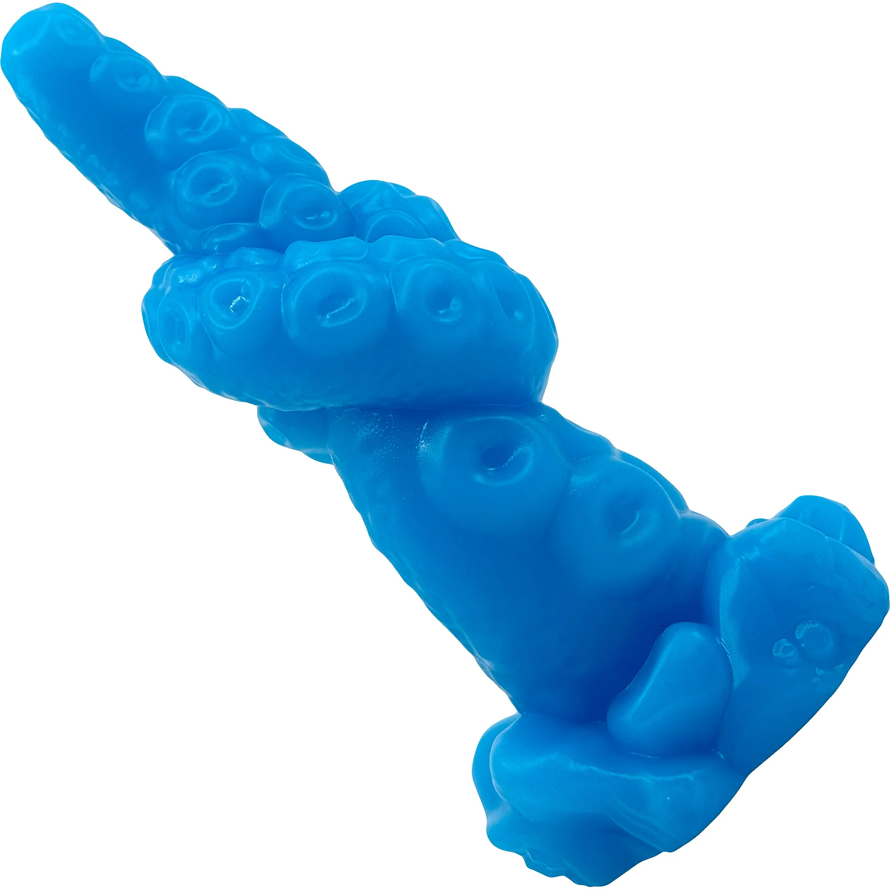 Uncover Creations Tentacle Knot II Glow In The Dark 8" Silicone Fantasy Dildo - Deep Dive Blue - Image 4