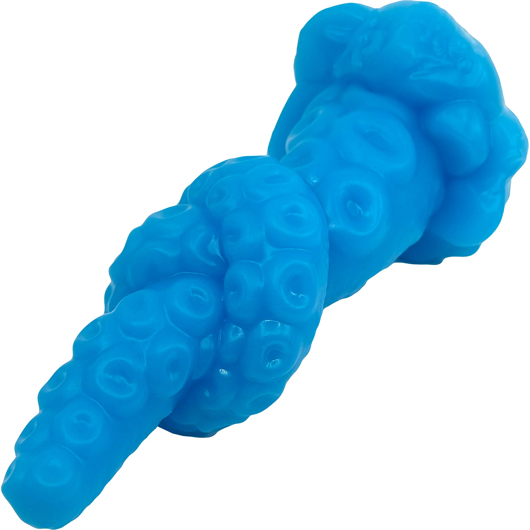 Uncover Creations Tentacle Knot II Glow In The Dark 8" Silicone Fantasy Dildo - Deep Dive Blue - Image 5