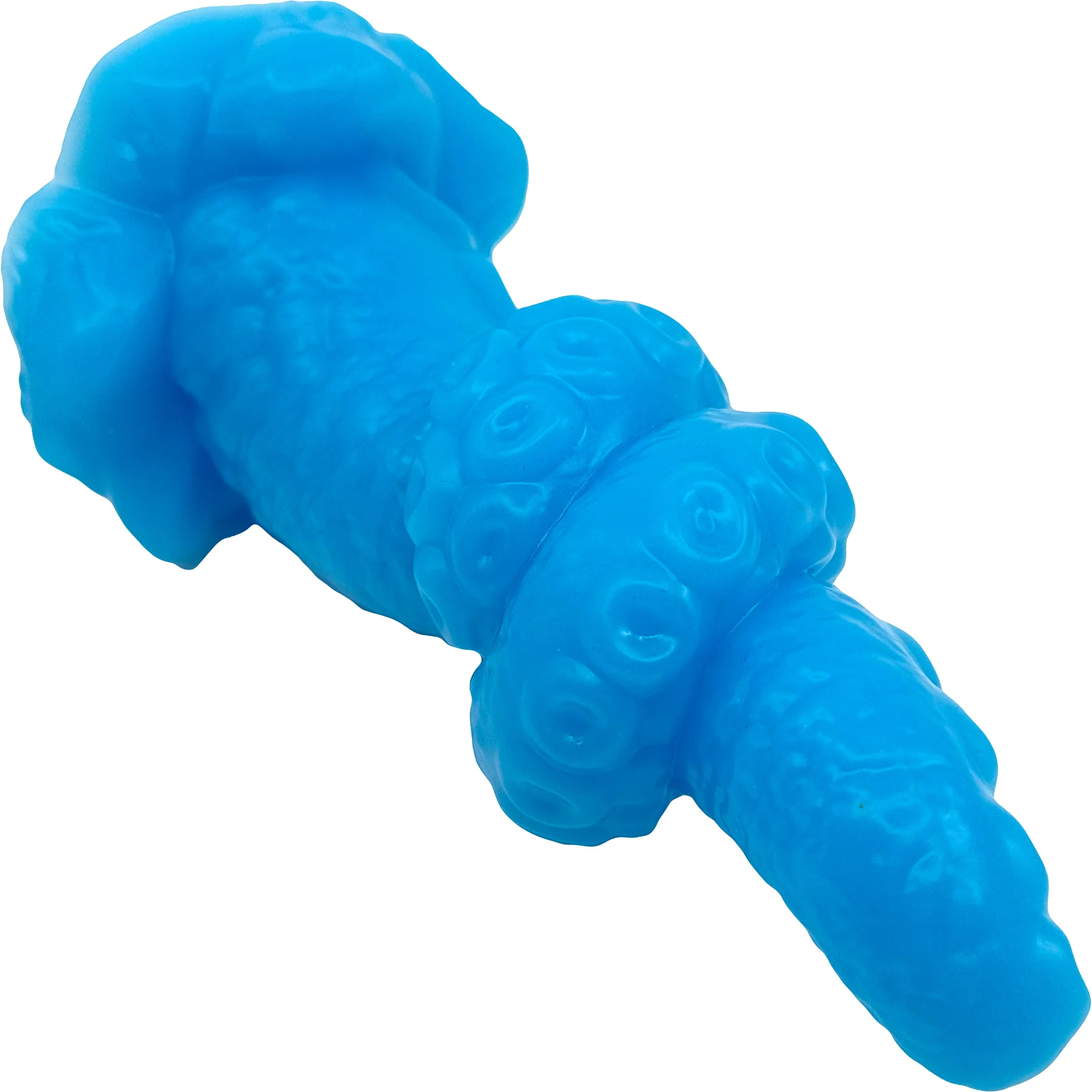 Uncover Creations Tentacle Knot II Glow In The Dark 8" Silicone Fantasy Dildo - Deep Dive Blue - Image 6