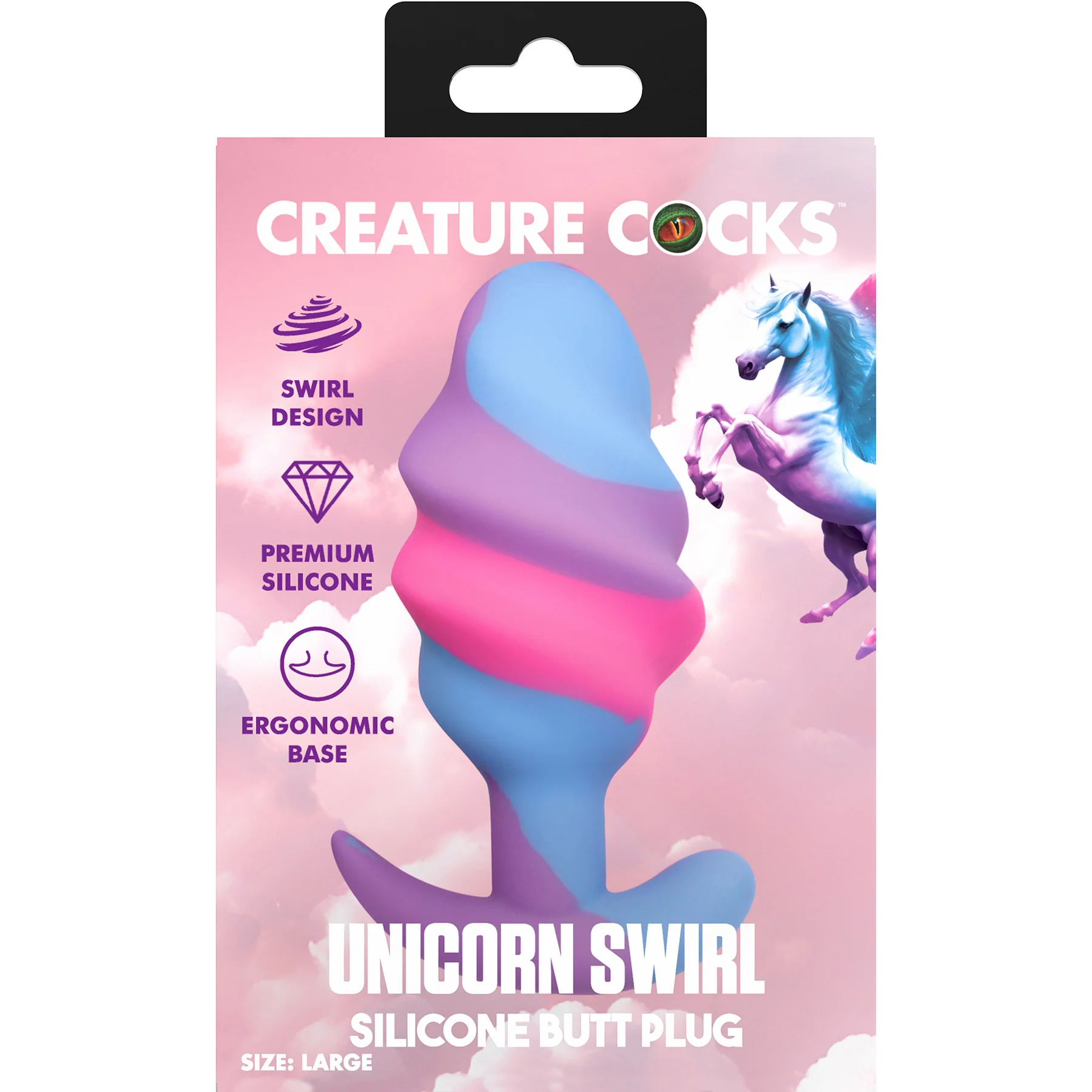 Unicorn Swirl Silicone Butt Plug By Creature Cocks - Image 26