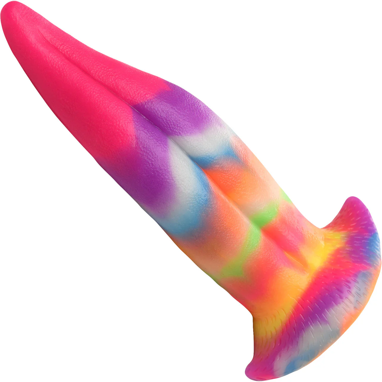 Unicorn Tongue Rainbow Glow In The Dark 7.4" Silicone Suction Cup Dildo By Creature Cocks - Image 3