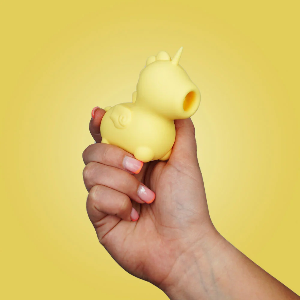 Unihorn Bean Blossom Flicking Silicone Clitoral Vibrator - Yellow - Image 2