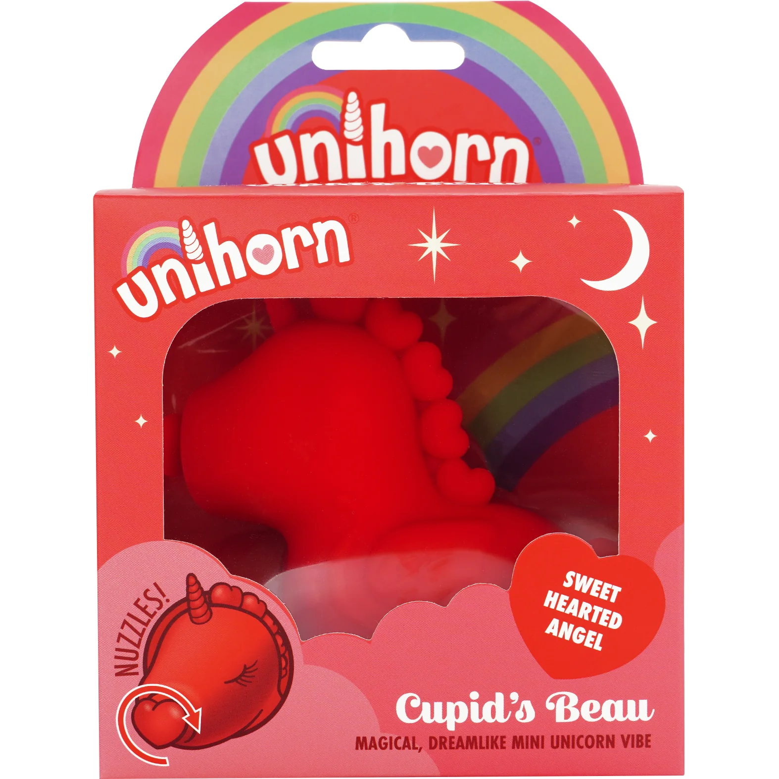 Unihorn Cupid's Beau The Nuzzling Nose Swirling Silicone Clitoral Vibrator - Red - Image 12