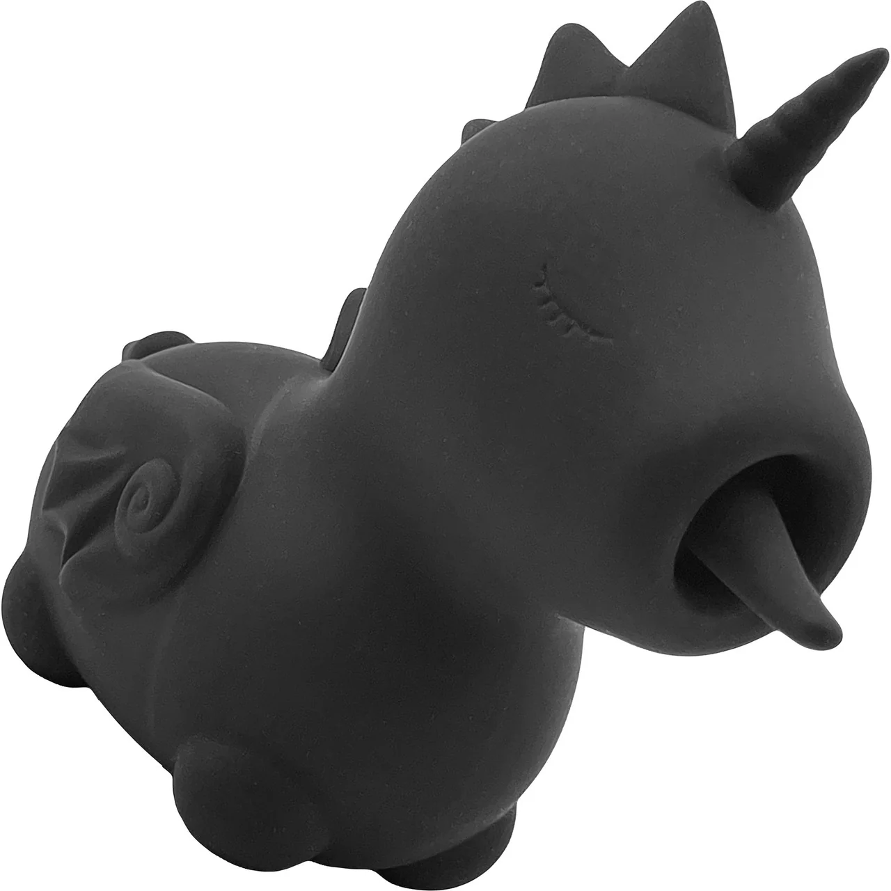 Unihorn Wild Spirit Licking Silicone Clitoral Vibrator - Black - Image 4