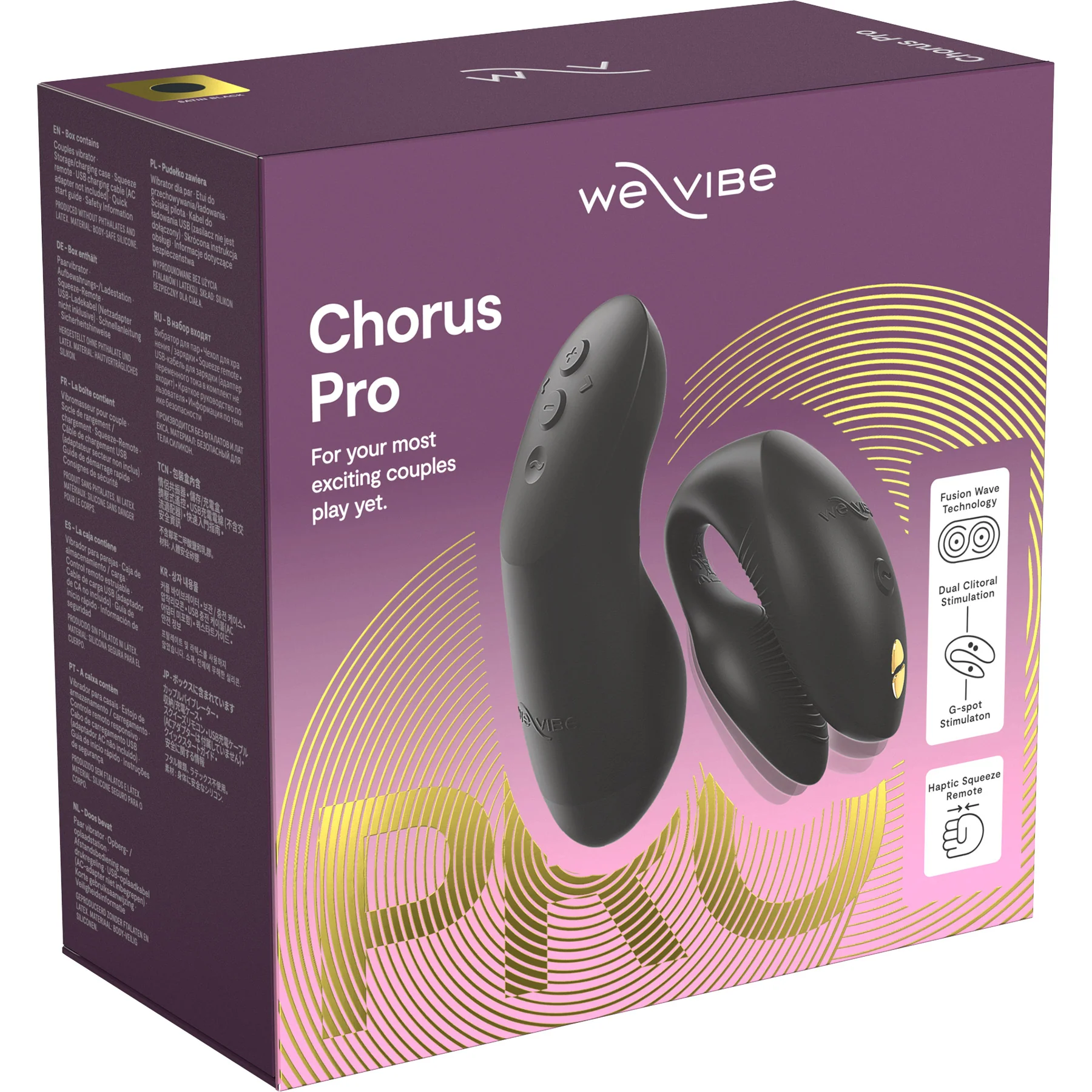 We-Vibe Chorus Pro Premium Remote & App Controlled Couples Vibrator - Black - Image 17