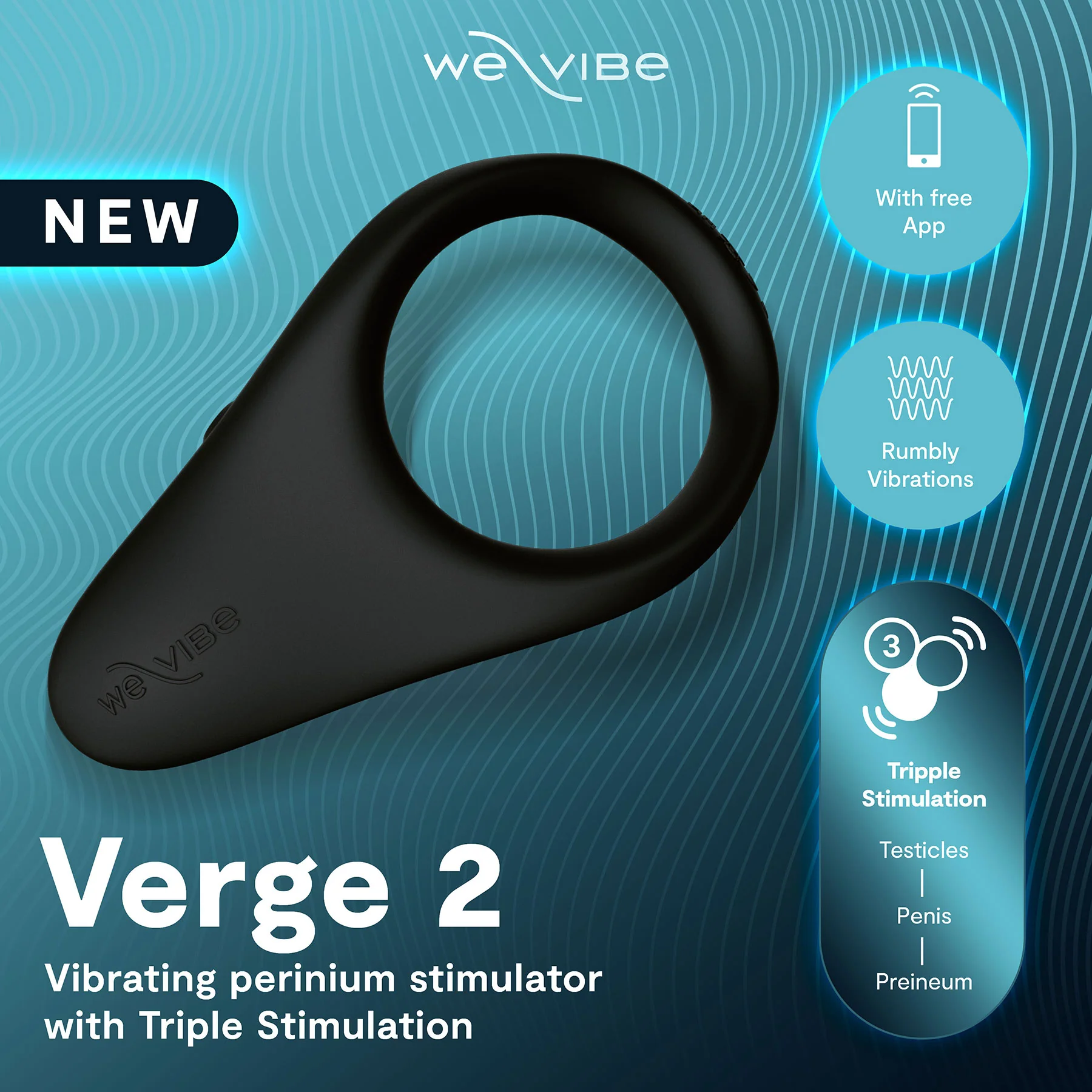 We-Vibe Verge 2 Vibrating Silicone Rechargeable Penis Ring - Image 6
