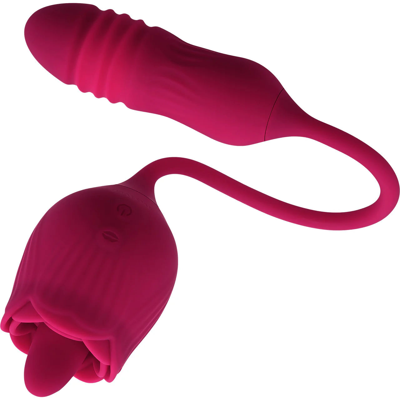 Wild Rose Rechargeable Silicone Dual Clitoral Stimulator By Evolved Novelties - Red - Image 5
