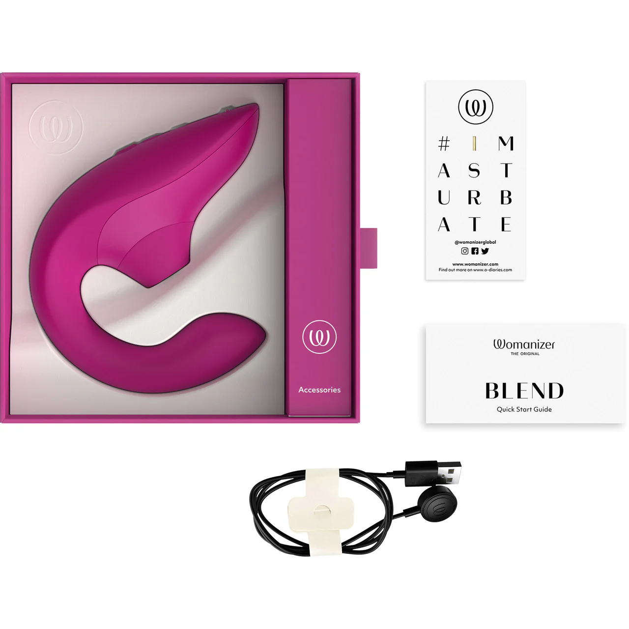 Womanizer Blend Dual Stimulation Vibrator Featuring Pleasure Air Technology - Vibrant Pink - Image 13