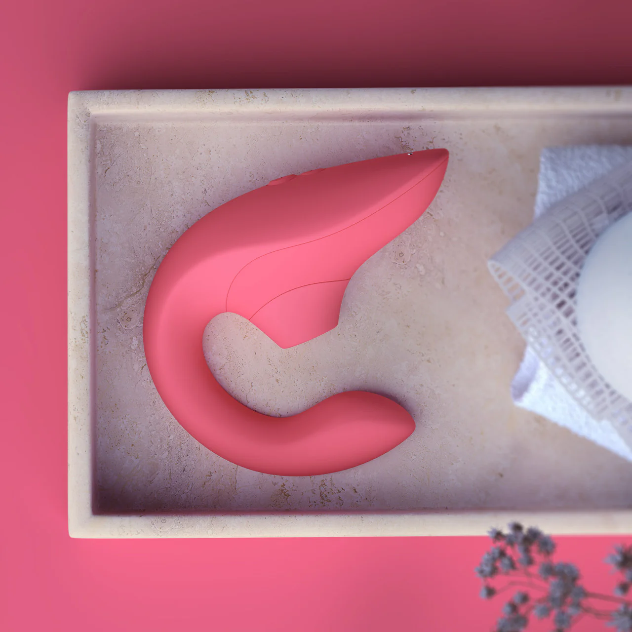 Womanizer Blend Dual Stimulation Vibrator Featuring Pleasure Air Technology - Vibrant Rose - Image 21