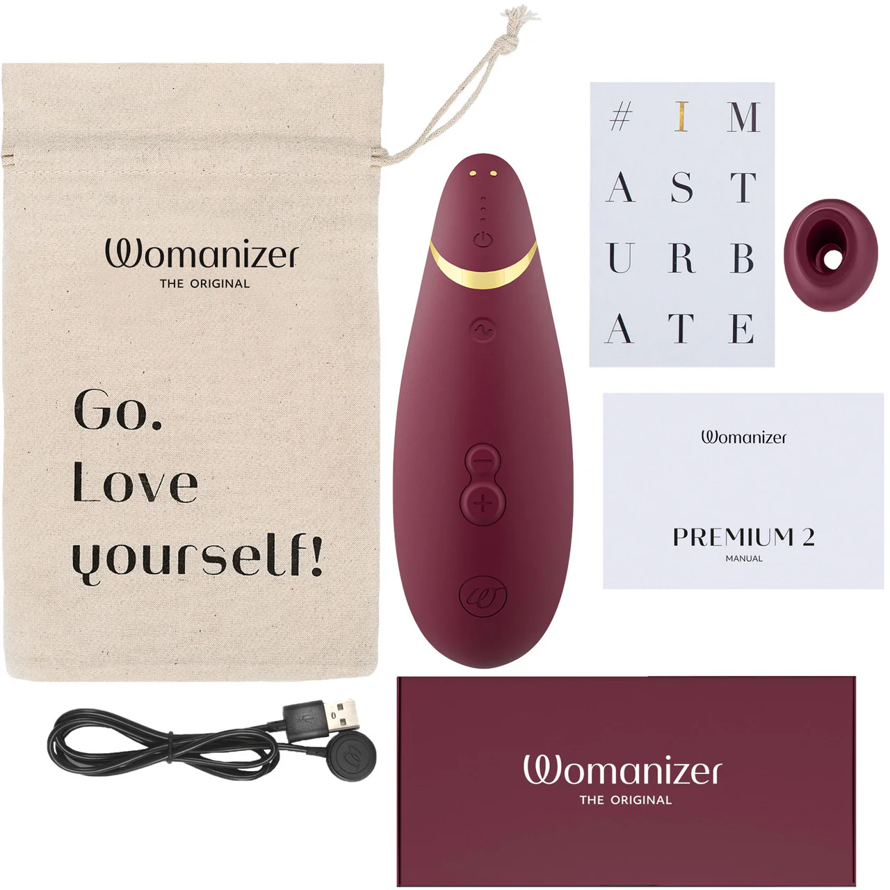 Womanizer Premium 2 Pleasure Air Clitoral Stimulator - Bordeaux - Image 10