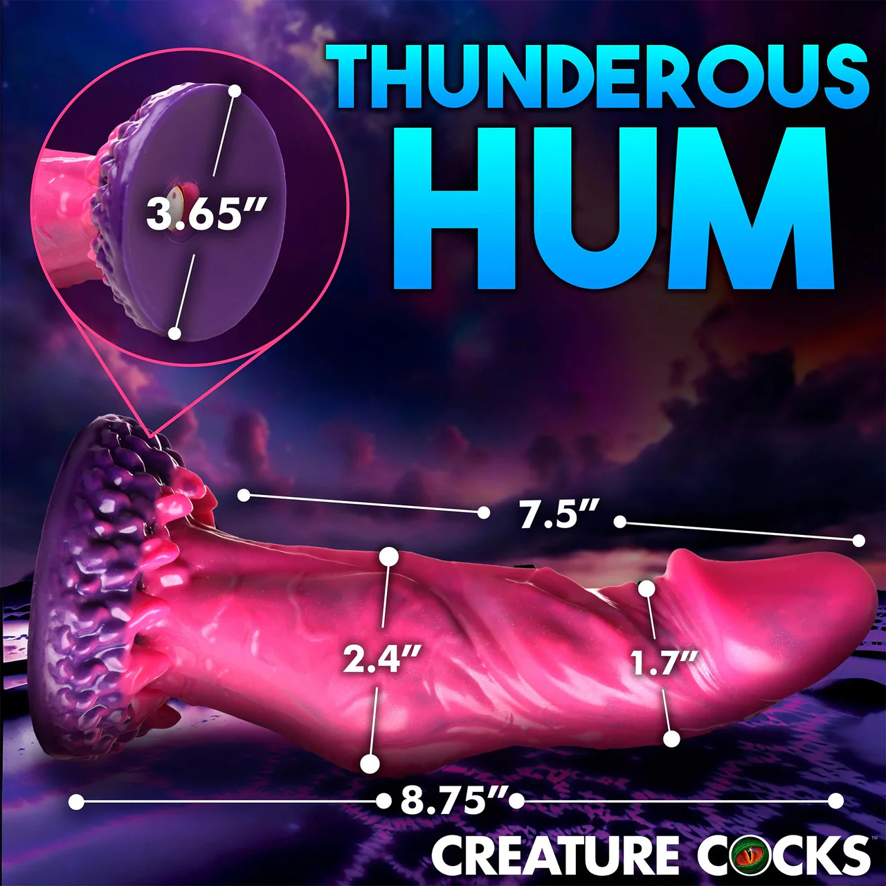Xenox 8.75" Rechargeable Vibrating Silicone Suction Cup Dildo With Remote By Creature Cocks - Image 14