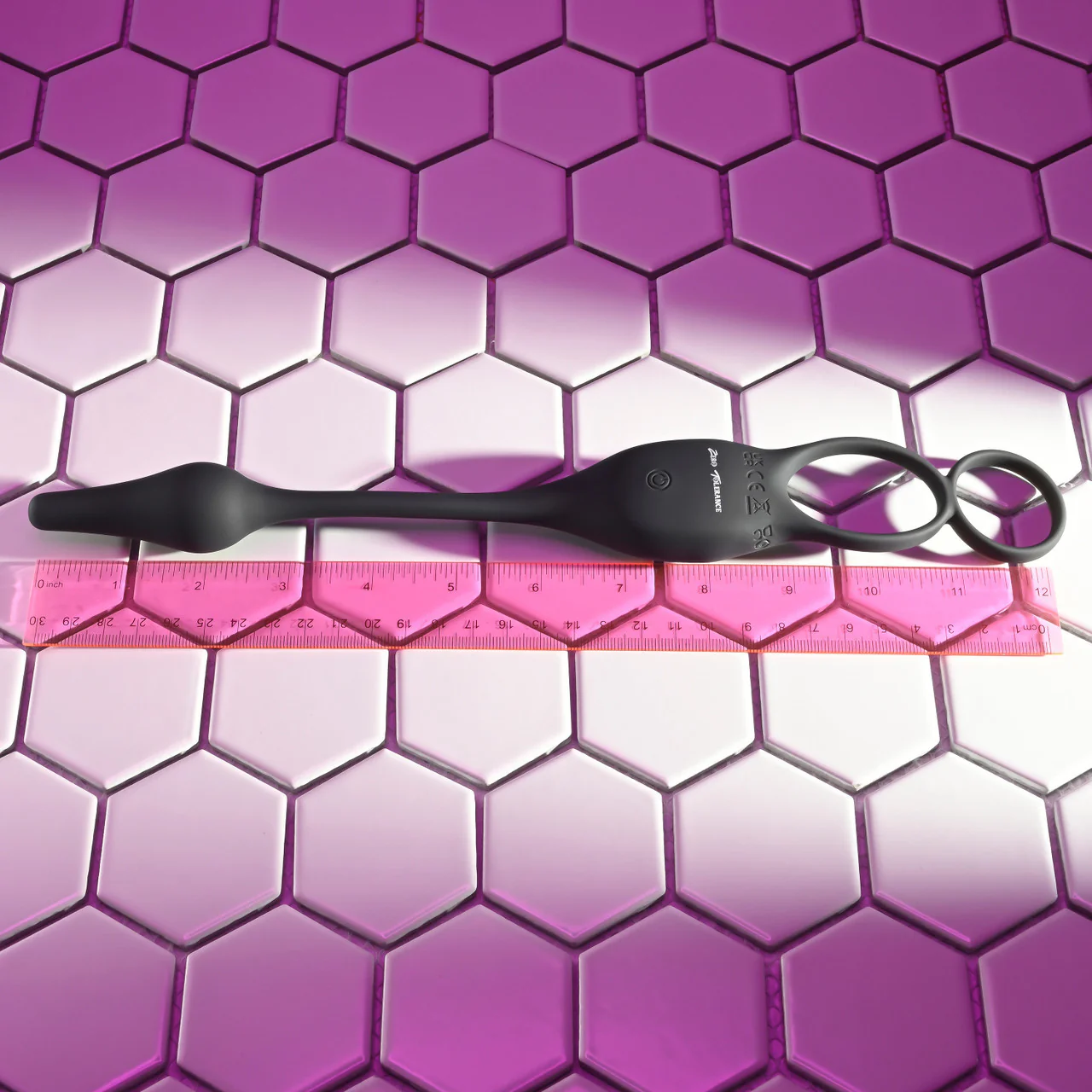Zero Tolerance Plug & Tug Silicone Vibrating Anal Plug & Perineum Massager With Cock & Ball Rings - Black - Image 8